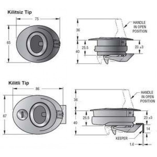 Southco Marine Beetle kulplu kilit